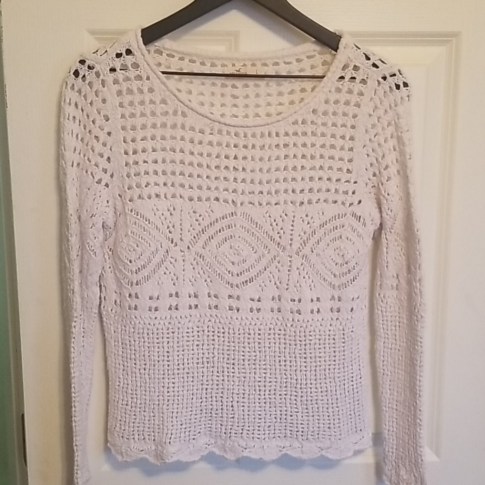 Hollister Knit Cream Sweater Large